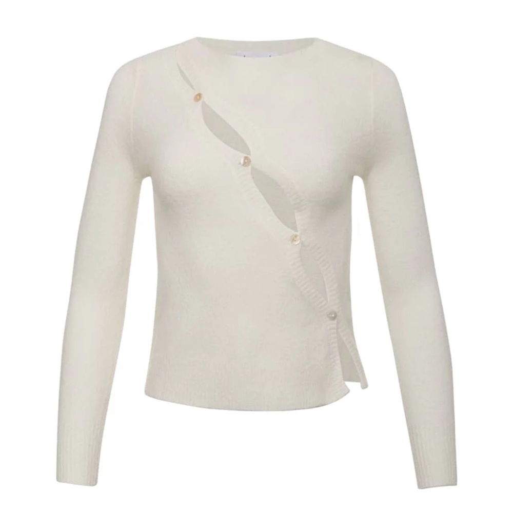 Ivory Cross Body Button Sweater
